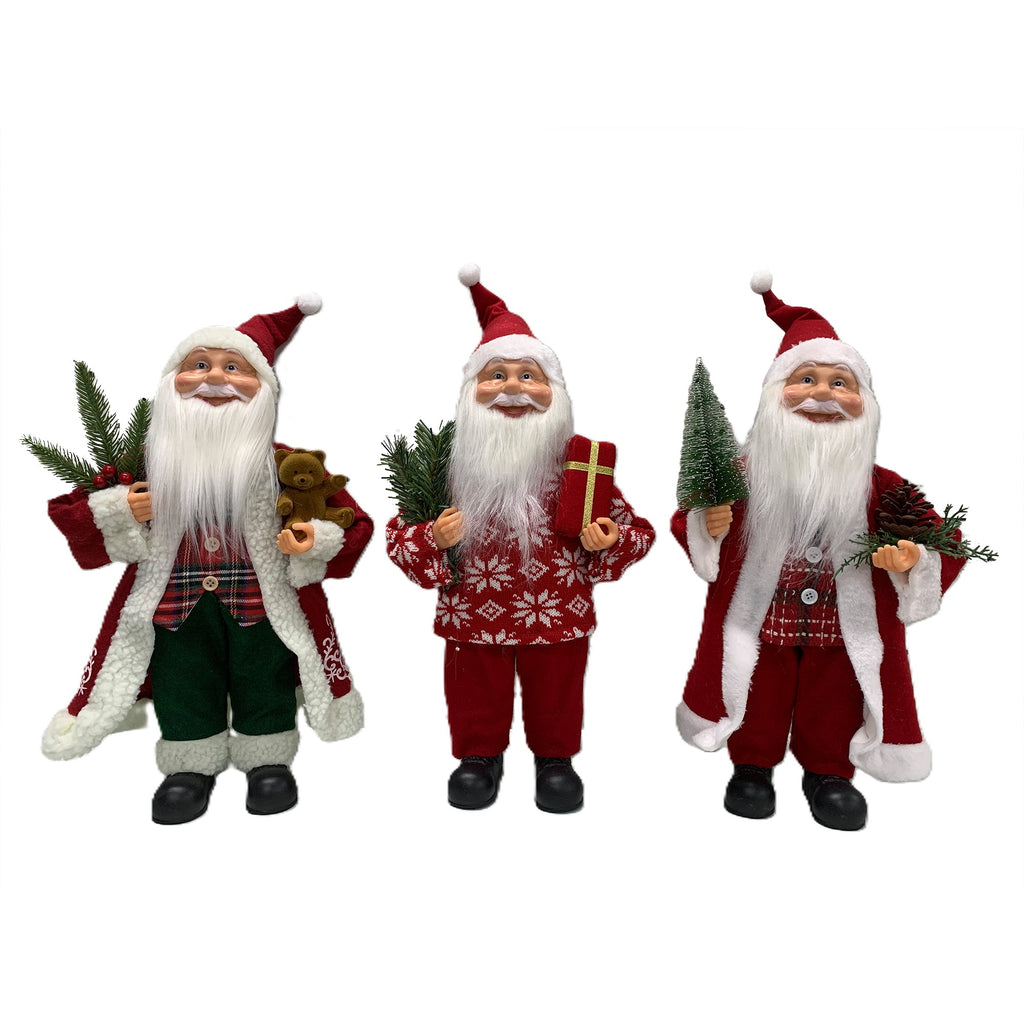 16Inch Santa 3 Assorted - Country Silk