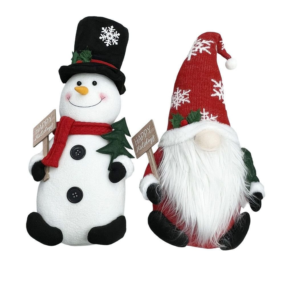 22 26 Inch Plush Snowman And Santa - Country Silk