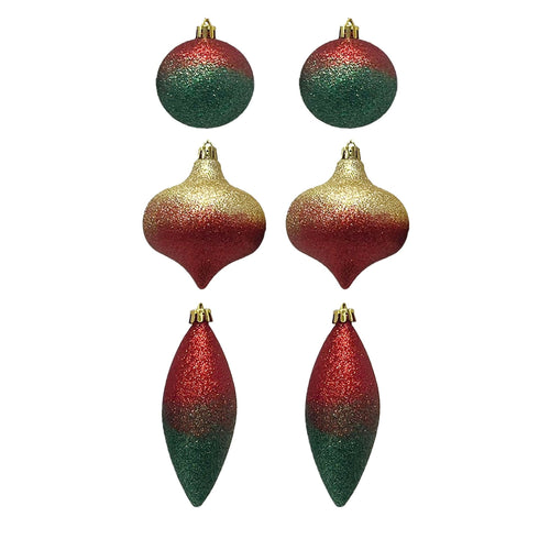 2Pk Ball Onion Final Orn With Glitter - Country Silk