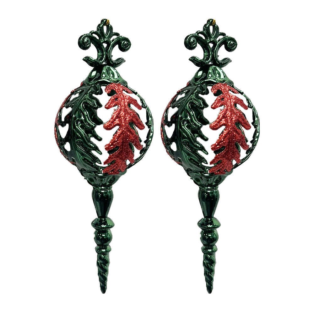 2 Pk Decorated Finials With Hp - Country Silk