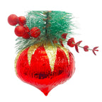 Xl Onion Shape Crinkle Foil Orn With Pine Cluster - Country Silk