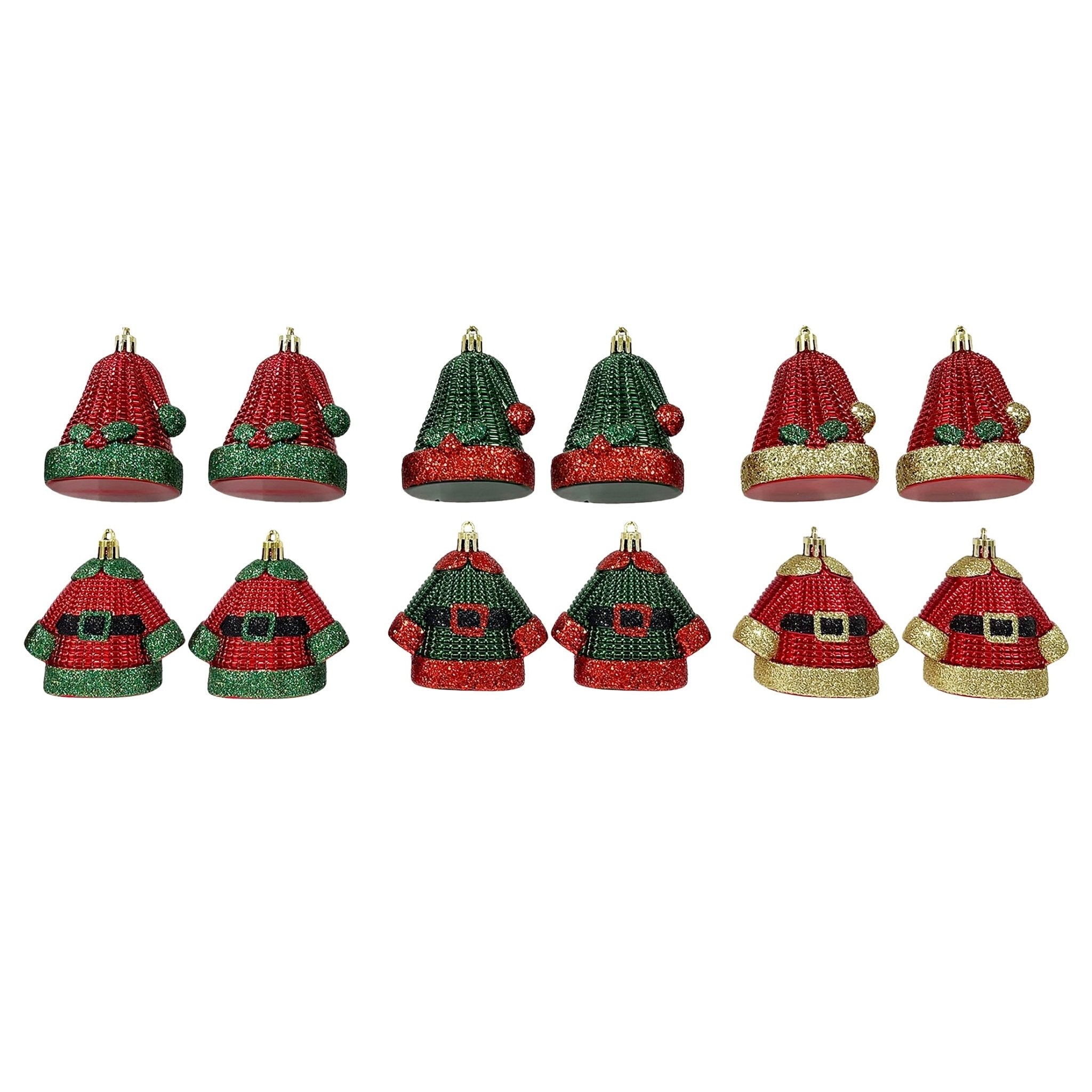 2 Pk Santa Suit And Hat Plated Orn - Country Silk