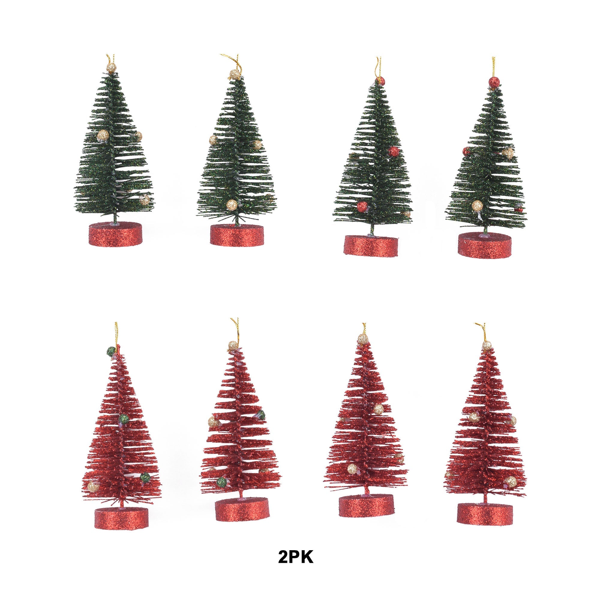 2Pk Bottle Brush Orn - Country Silk