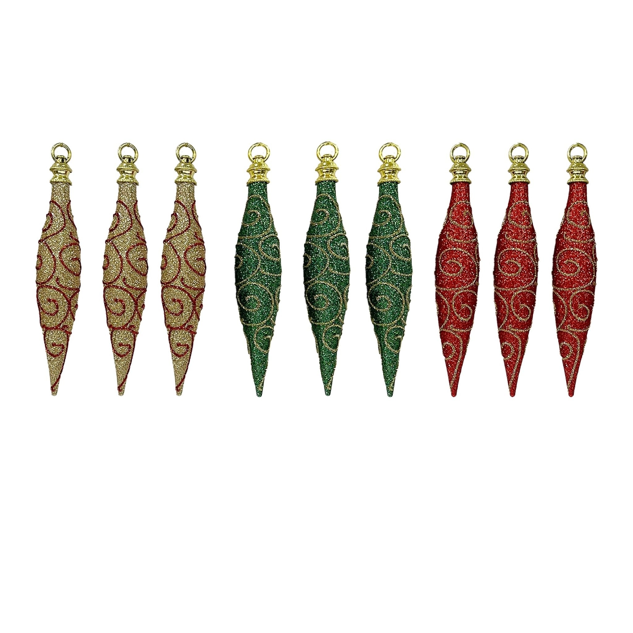 3 Pk Glitter On Glitter Scroll Hp - Country Silk