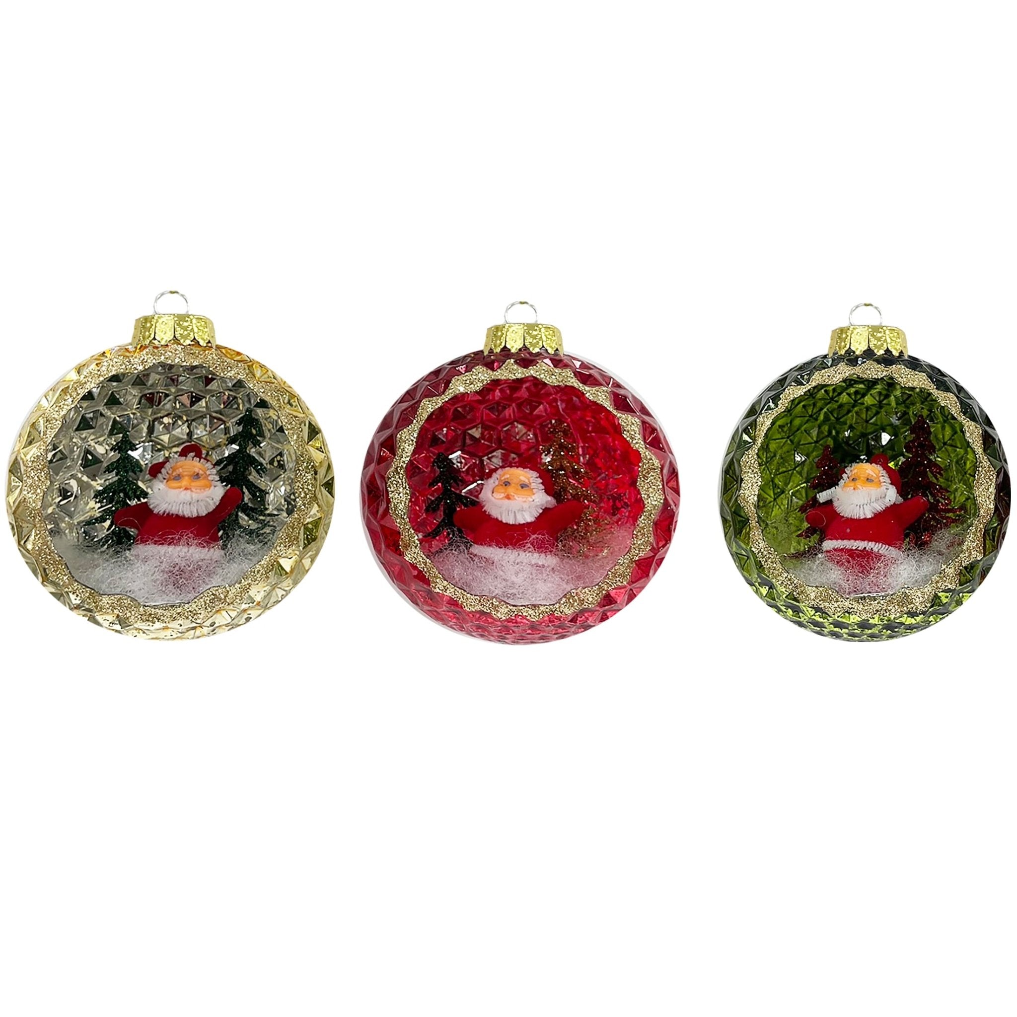 Pet Ornament With Santa Scene Inside - Country Silk