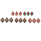 3Pk Short Finial White Glitter Hp - Country Silk