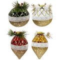 100Mm Shiny Ornamnet With Beaded Hp Top - Country Silk