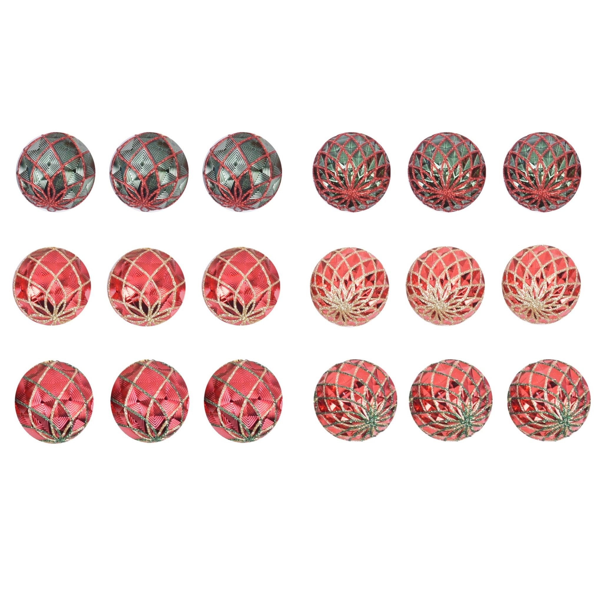 3 Pk Faceted Ball Orn With Hp Asst - Country Silk