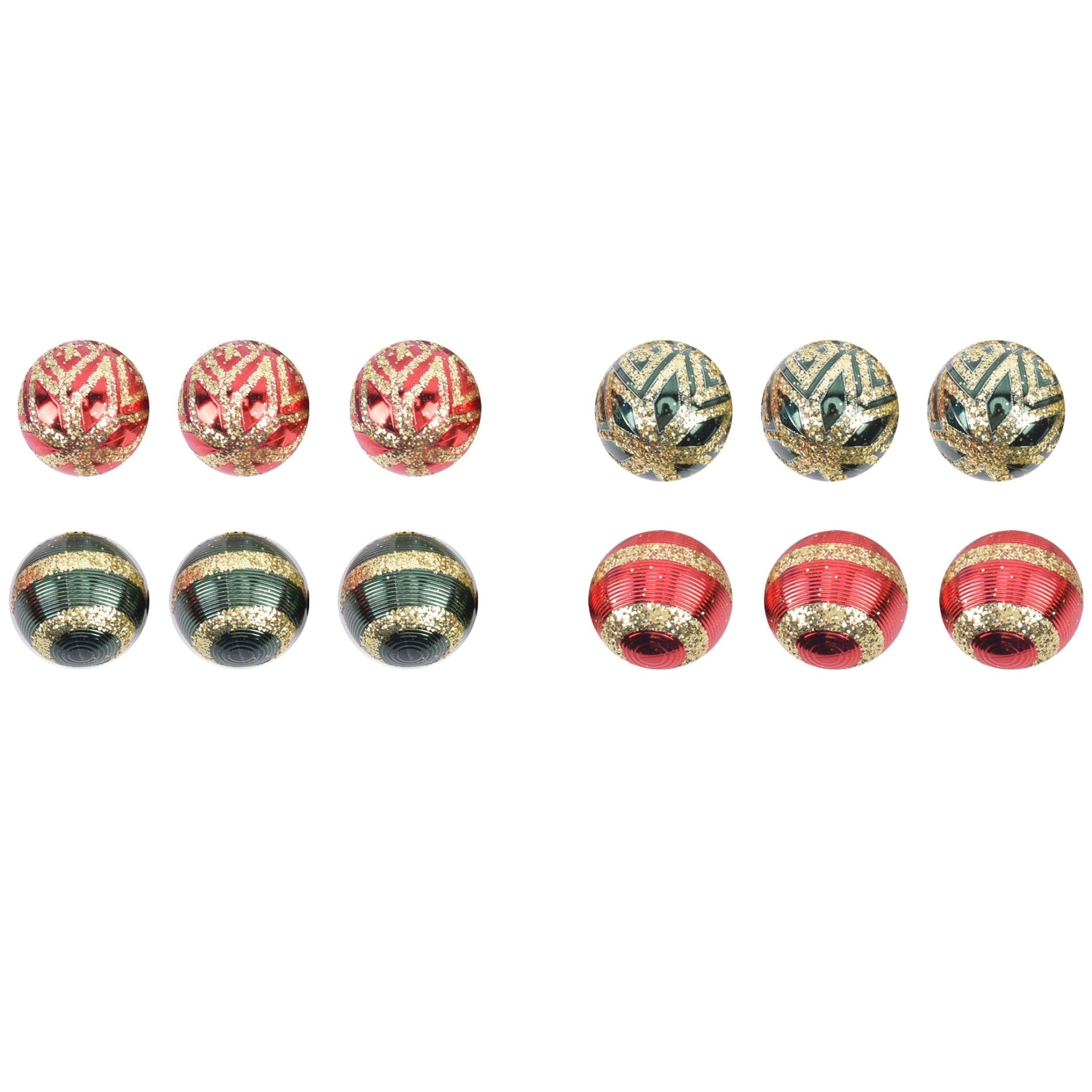 Balls X 3 W Glitter Pattern Asst - Country Silk