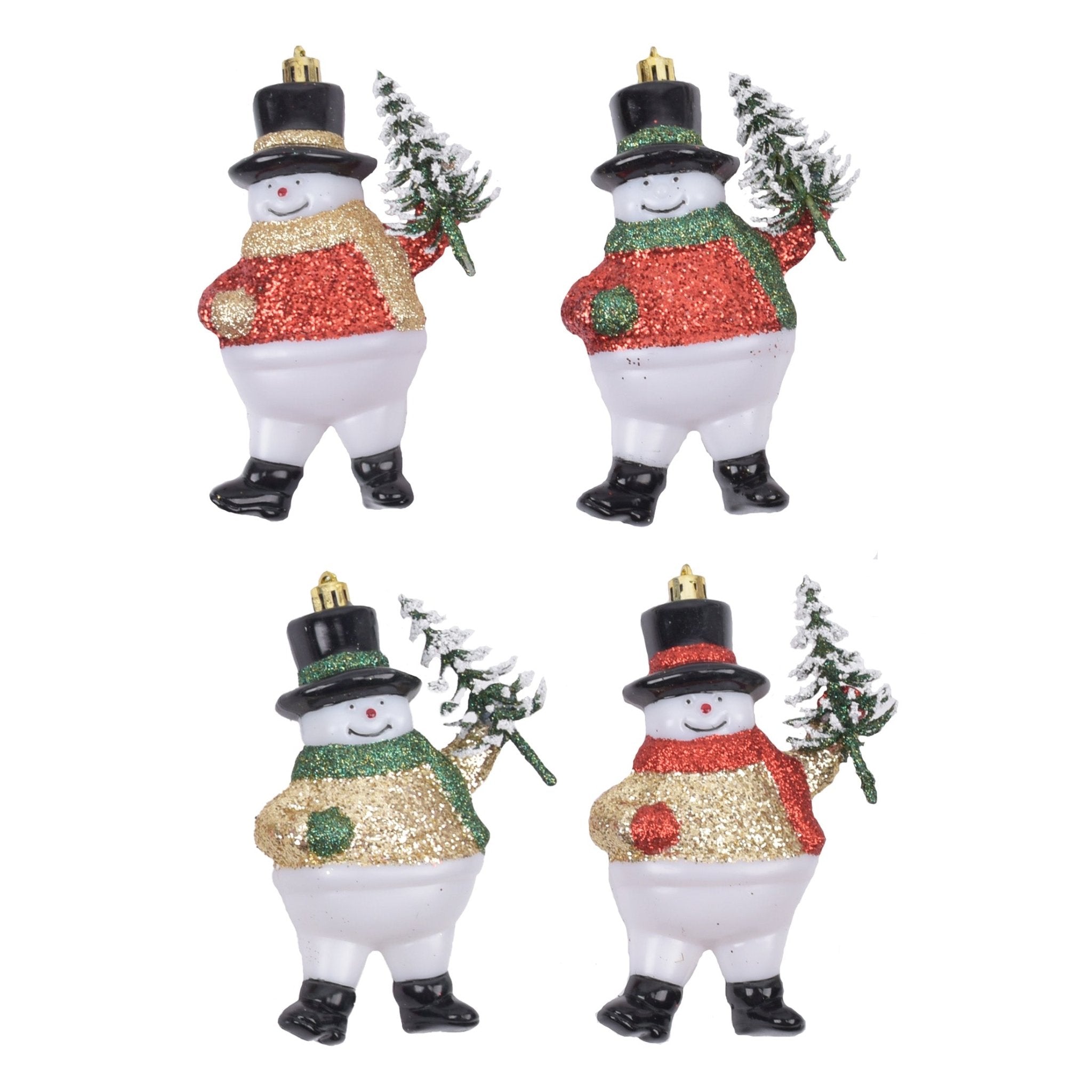 Large Colorful Snowman Orn With Bottle B - Country Silk
