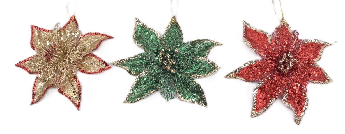 New Sequin Glitter Poinsettia - Country Silk