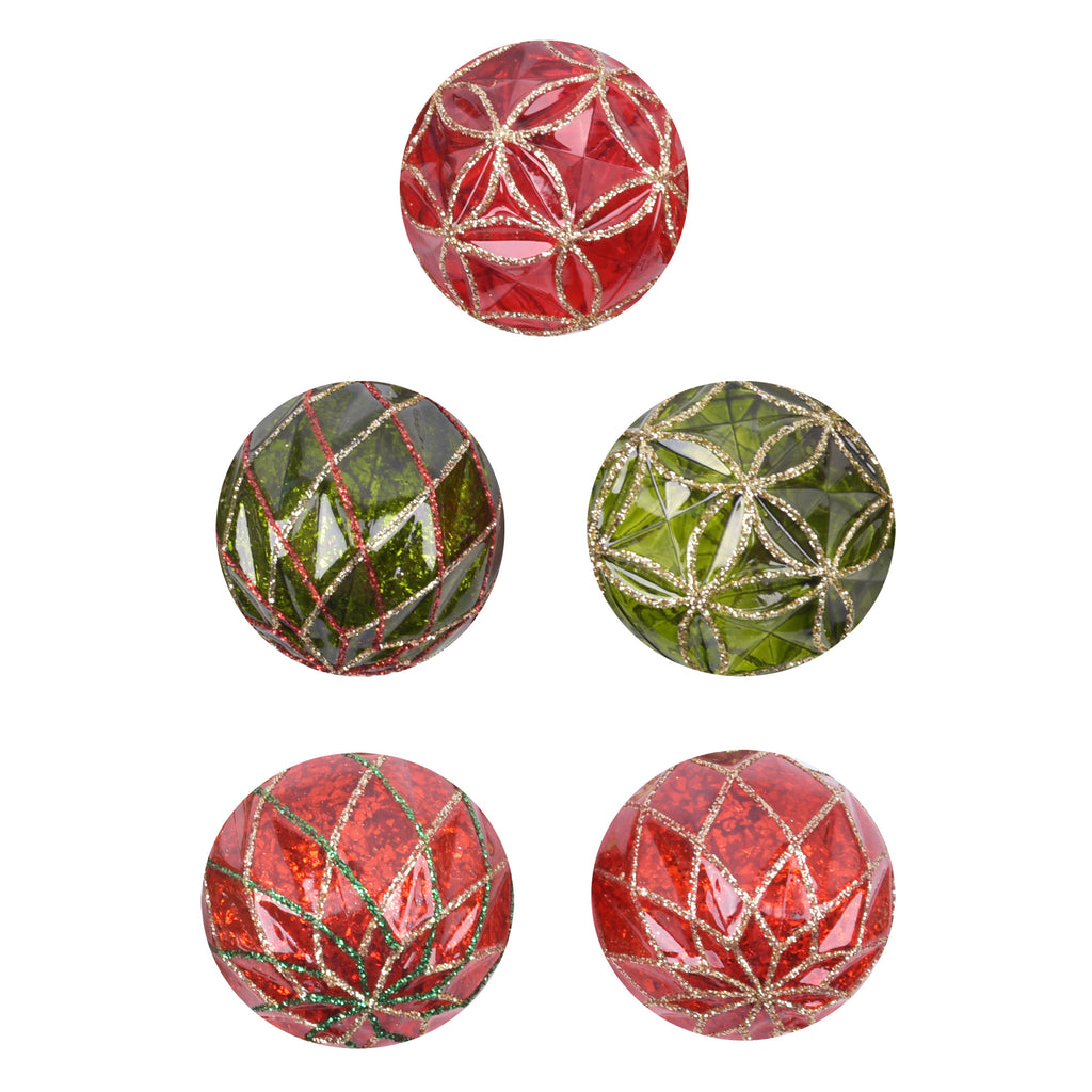 100Mm Pet Transparent Faceted Orn With L