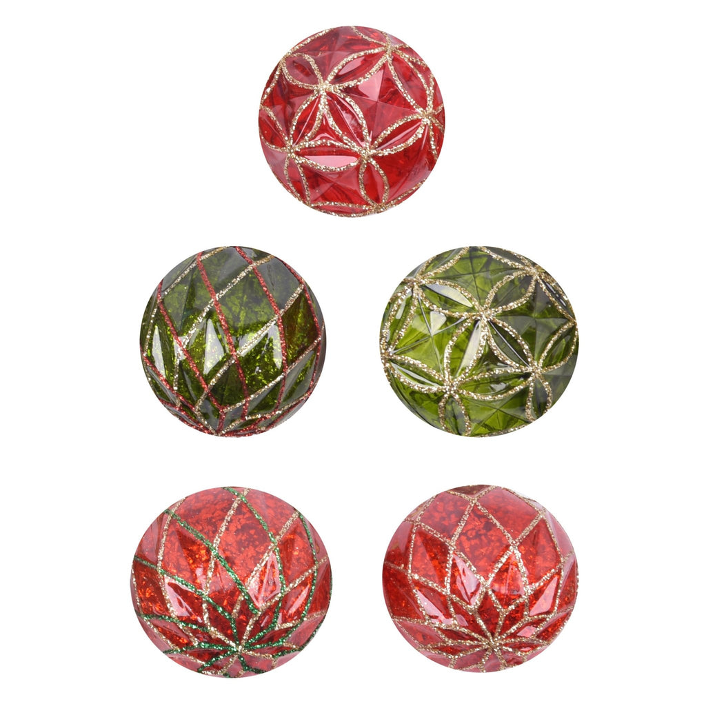 100Mm Pet Transparent Faceted Orn With L - Country Silk