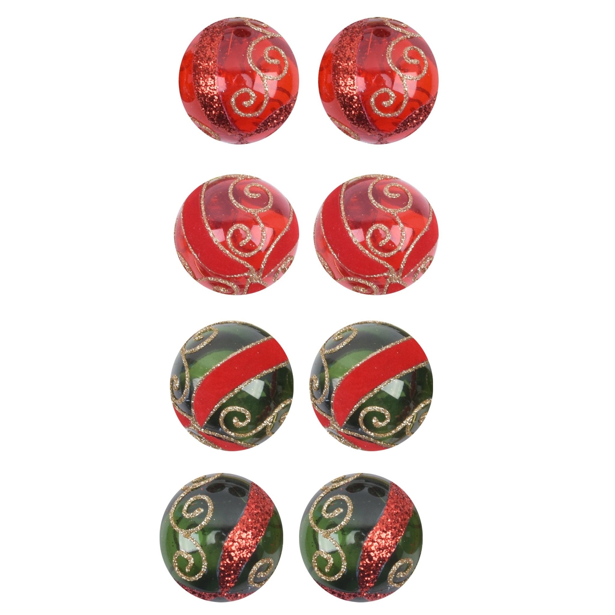 2 Pk Pet 60Mm Ball With Flock And Glitte - Country Silk