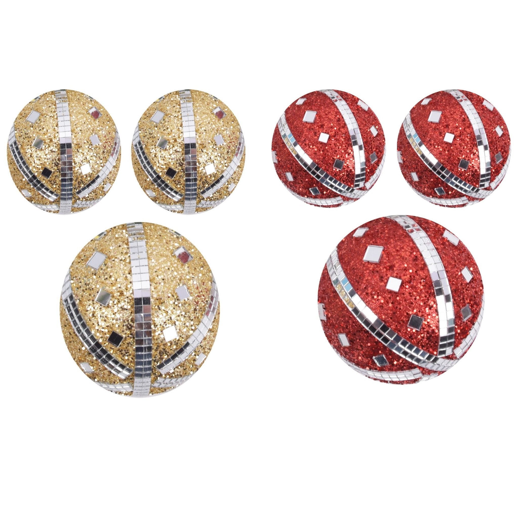 1Pk And 2 Pk Glitter Mirror Ornaments - Country Silk