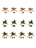 4 Pk Bell Clusters With Glittered Holly