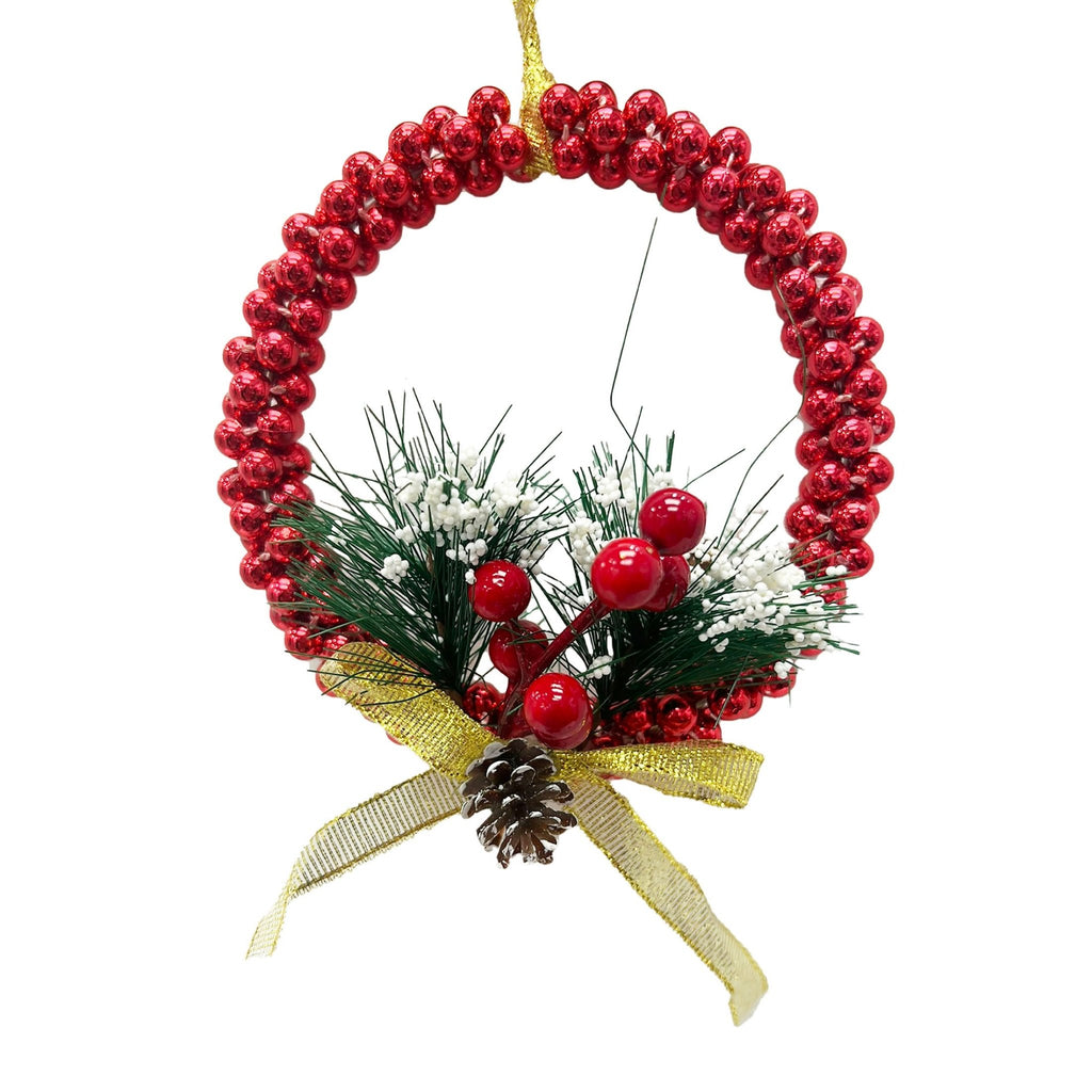 1Pk Pearl Orn With Asst Star And Wreath - Country Silk
