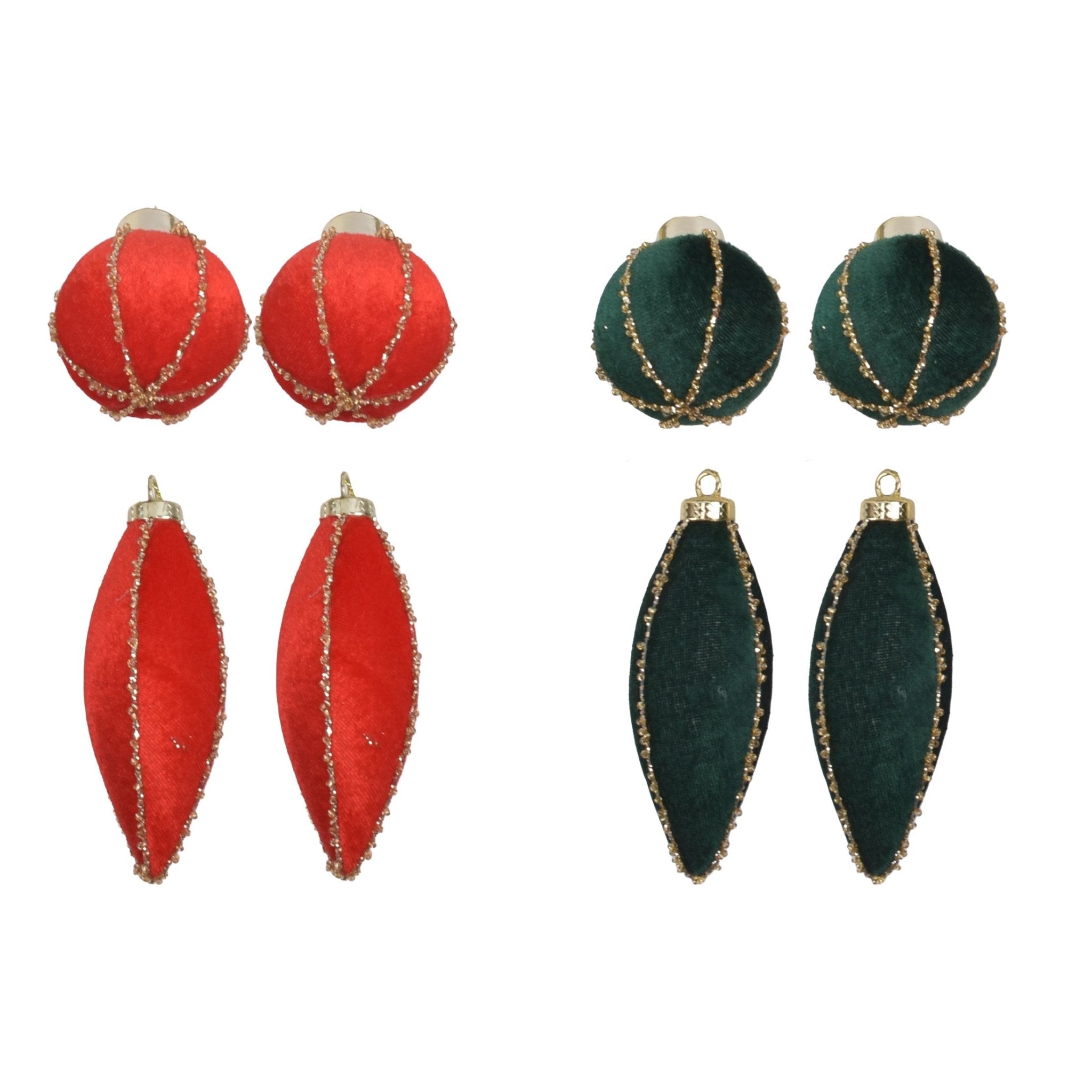 2 Pk 60Mm Velvet Ball With Beaded Vertic - Country Silk