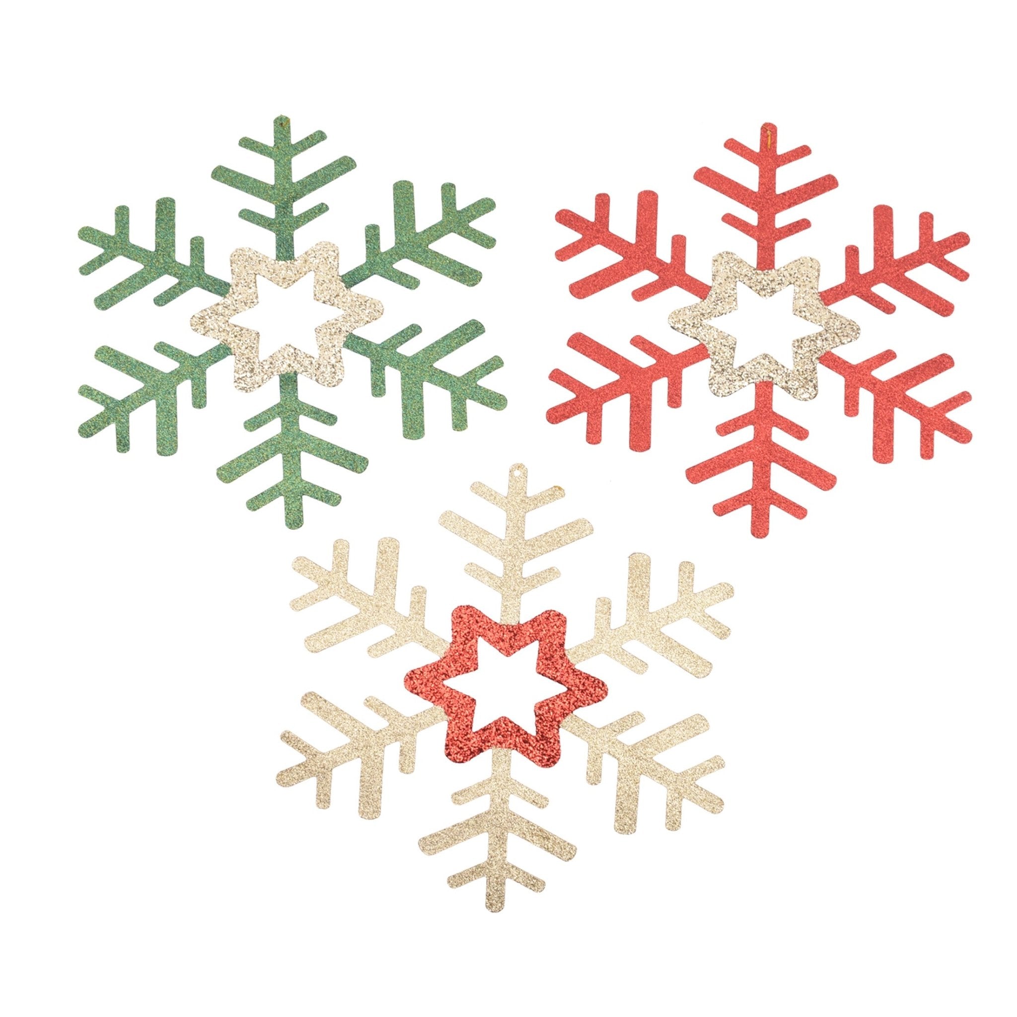 Jumbo Glitter Snowflake - Country Silk