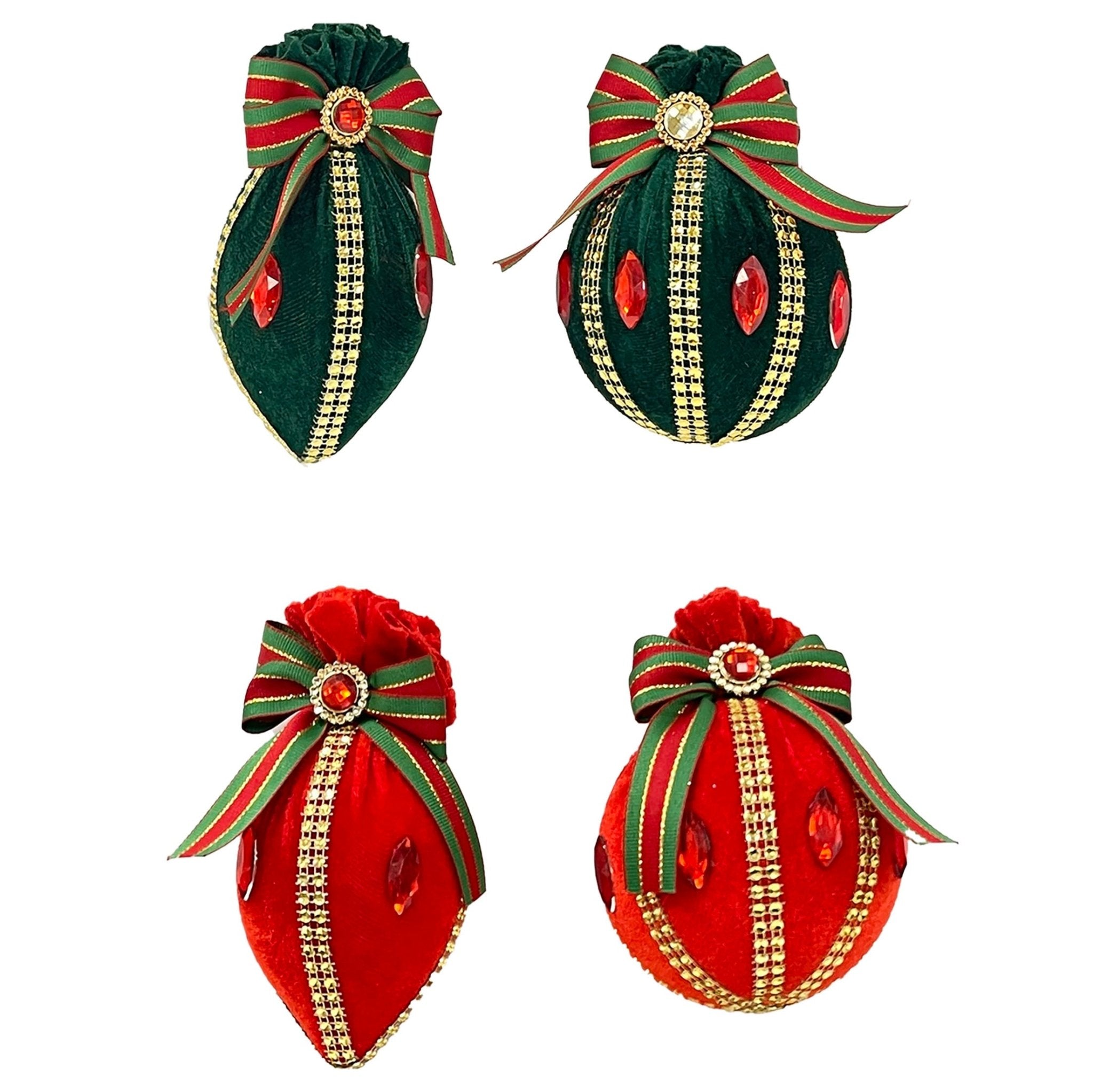 100Mm Velvet Orn With Gem Stones - Country Silk