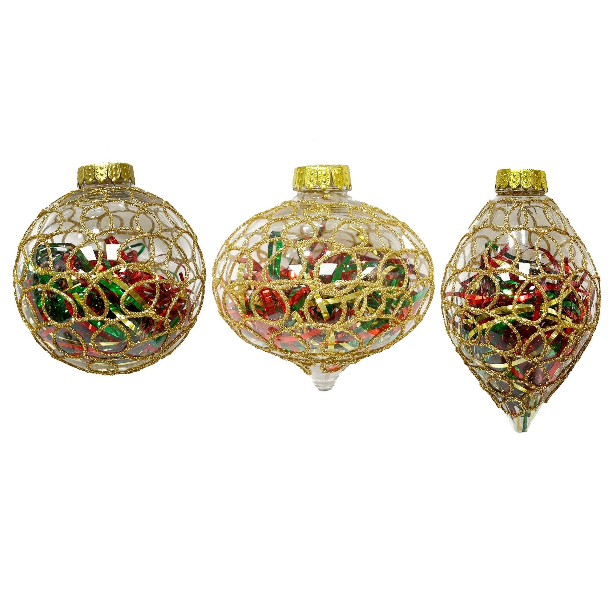 100Mm Ball Onion And Finial Asst - Country Silk