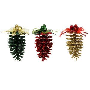 Plastic Pinecone Orn - Country Silk