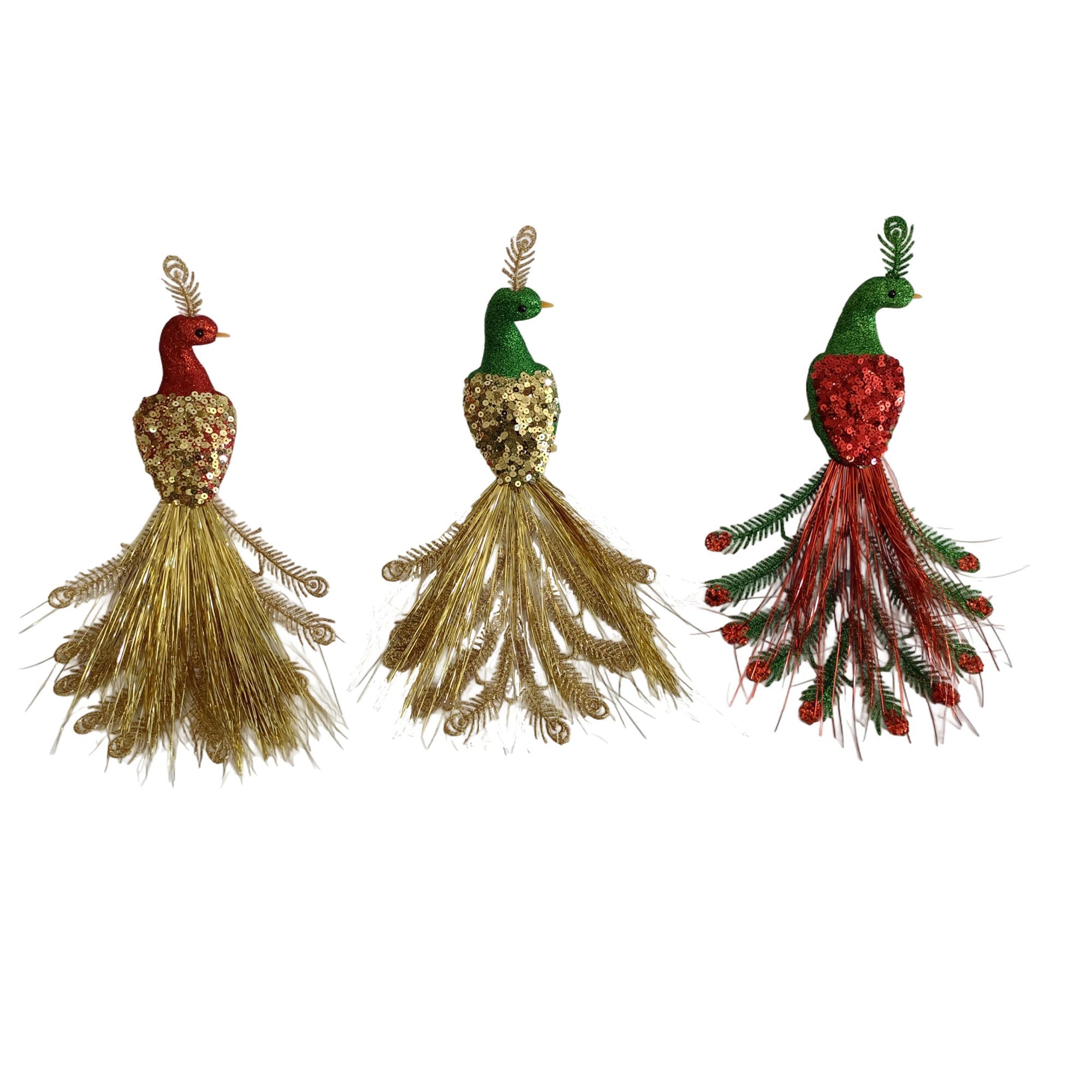 Clip On Bird With Fanned Plastic Tail - Country Silk