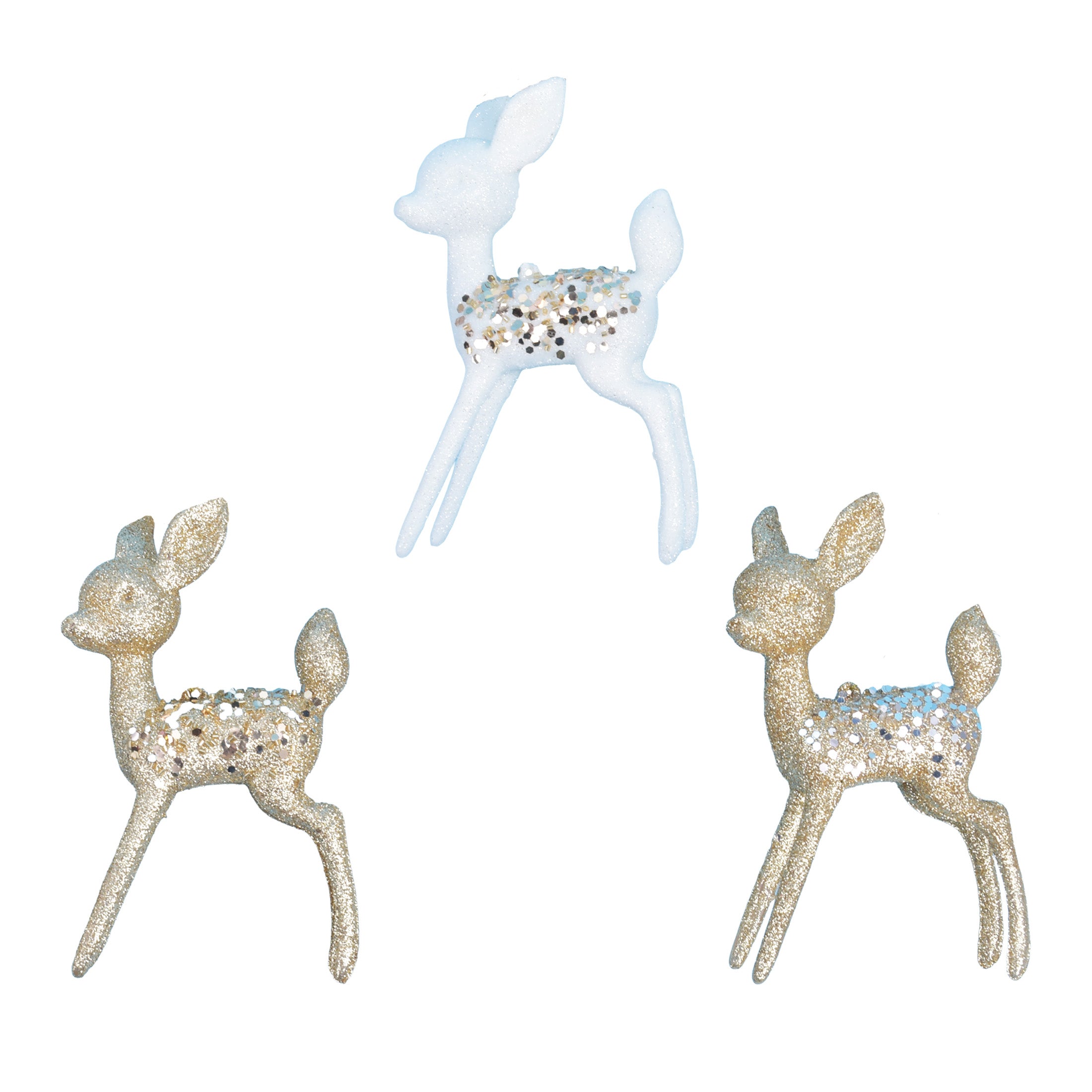 Large Doe Ornament With Multicolor Sequi