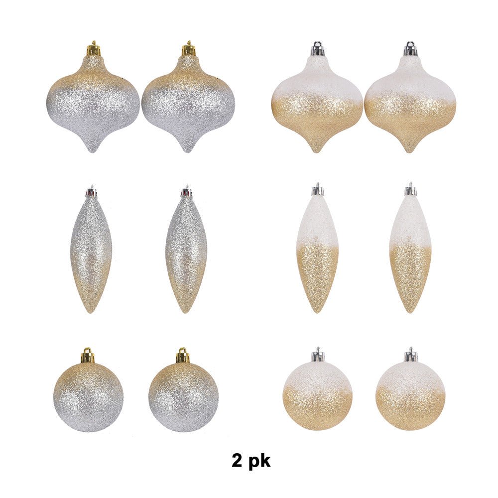 2Pk Ball Onion Final Orn With Glitter - Country Silk