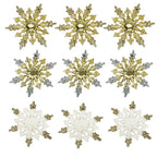 3 Pack Large Snowflakes With Glitter Tip