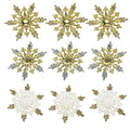 3 Pack Large Snowflakes With Glitter Tip - Country Silk