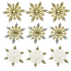 3 Pack Large Snowflakes With Glitter Tip - Country Silk