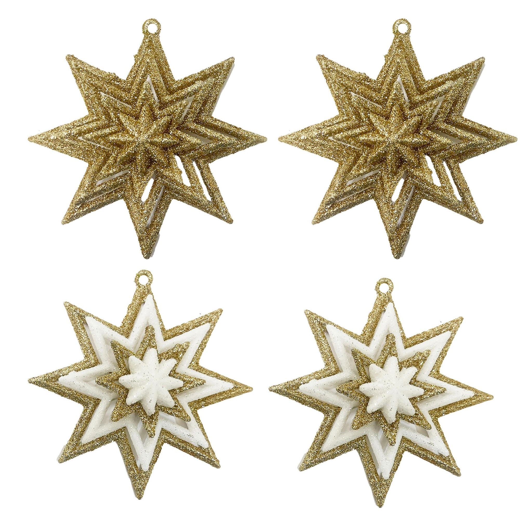 2 Pk 4 Layer Multicolor Star Ornament - Country Silk