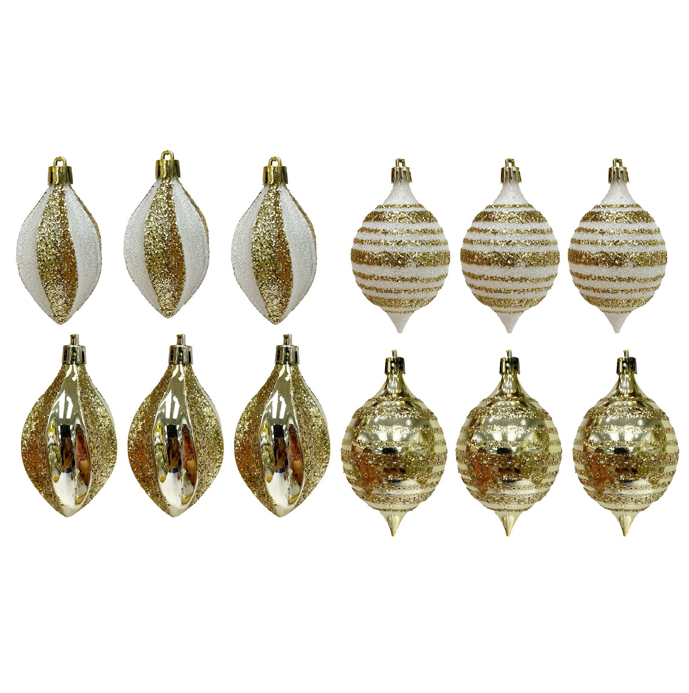 3Pk Short Finial With Glitter Hp