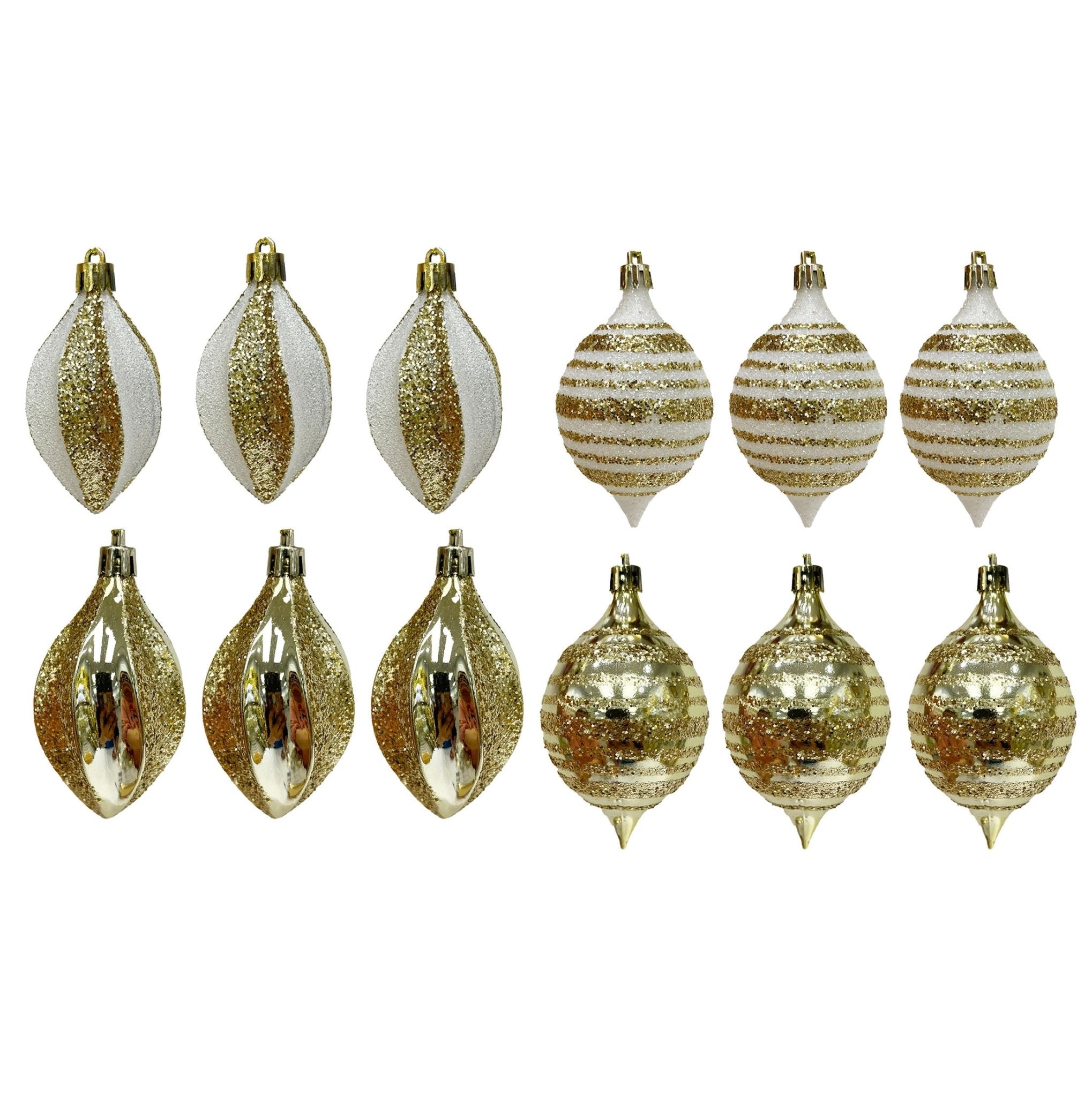 3Pk Short Finial With Glitter Hp - Country Silk