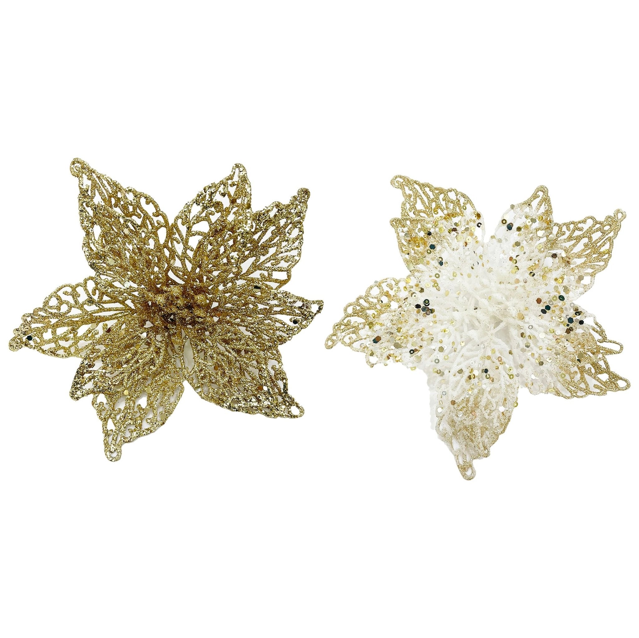 Lace Poinsettia W Clip On - Country Silk