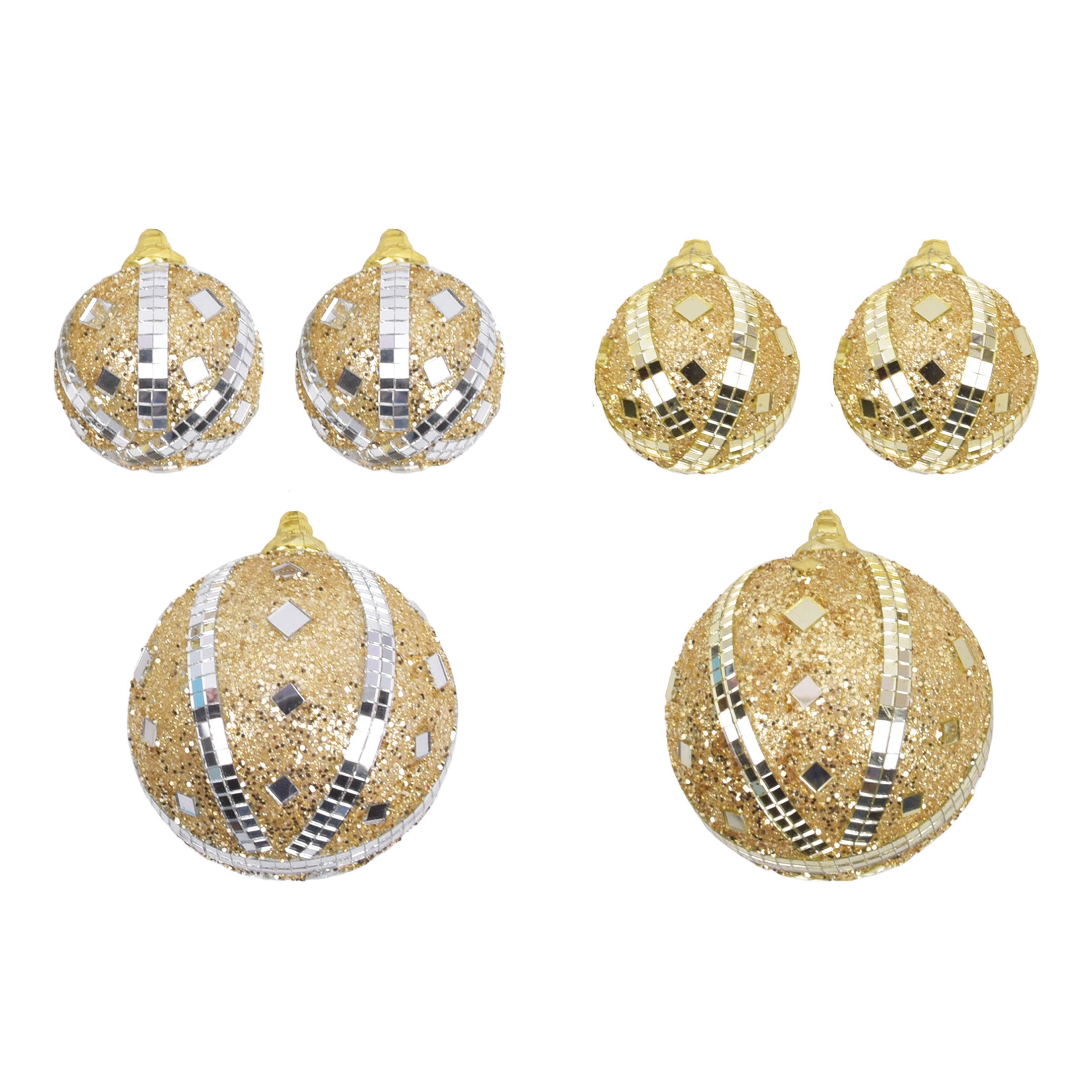 1Pk And 2 Pk Glitter Mirror Ornaments