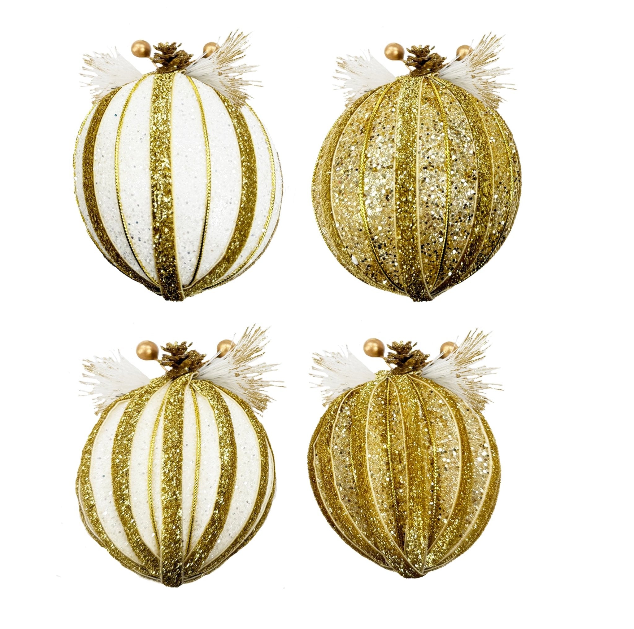 1Pk Glitter Ball With Pine - Country Silk