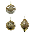 100Mm Ball And Finial Asst W Gem Stone - Country Silk