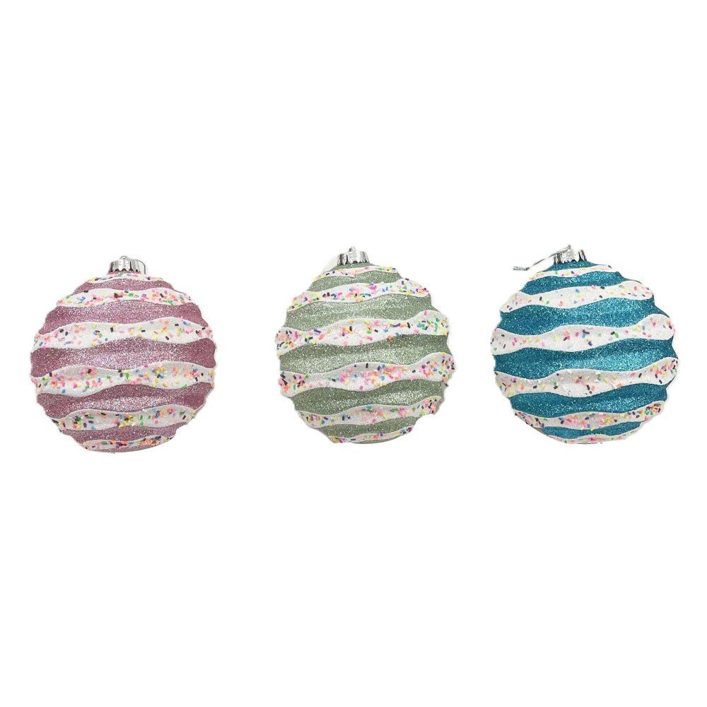 150Mm Wave Round Ball With Sprinkles Wit - Country Silk