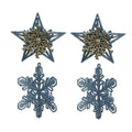 2Pk 3D Snowflake And 2Pk Star Asst - Country Silk