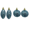 2 Pk 60Mm Glitter Mirror Ornaments - Country Silk