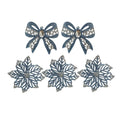 3Pk Poinsettia And 3Pk Shiny Glitter Bo - Country Silk