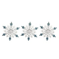 3 Pack Large Snowflakes With Glitter Tips - Country Silk