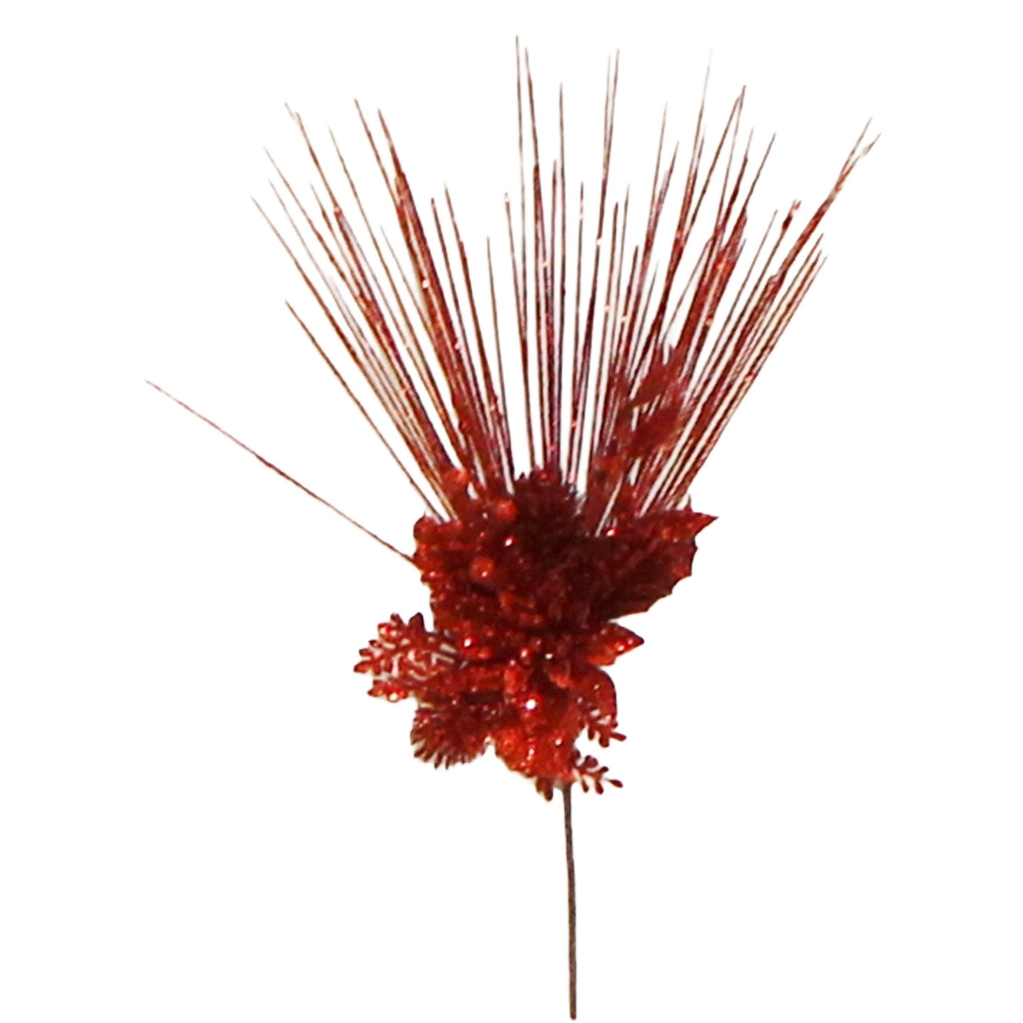 Bc Glitter Floral Spray Pick - Country Silk