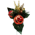 Pdq 3 Ball Orn With Hp Floral Pick - Country Silk