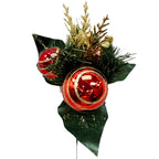 Pdq 3 Ball Orn With Hp Floral Pick - Country Silk