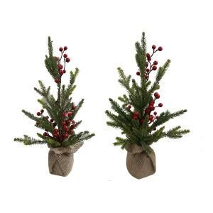 16Inch Tree With Berries With Burlap Wra - Country Silk