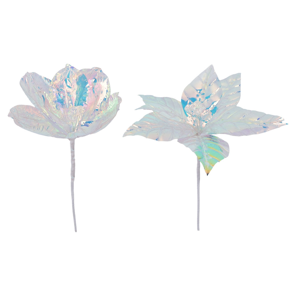 Irridecent Poinsettia Pick - Country Silk