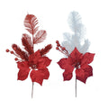 Velver Poinsettia With Glittered Fern Pi - Country Silk